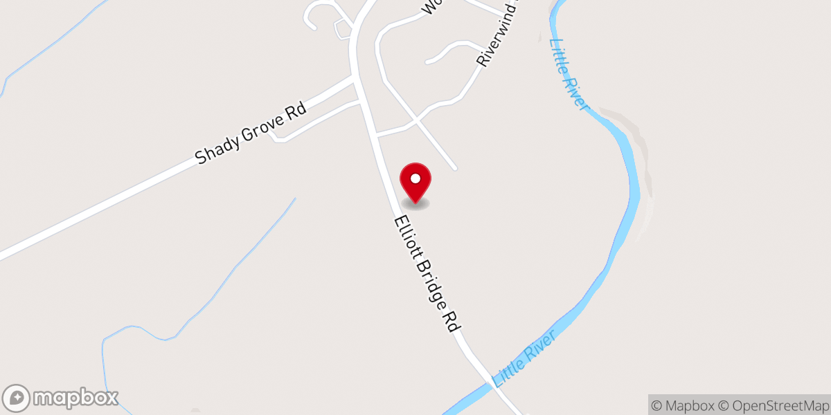 Map showing location of Anderson Creek Church Family Life