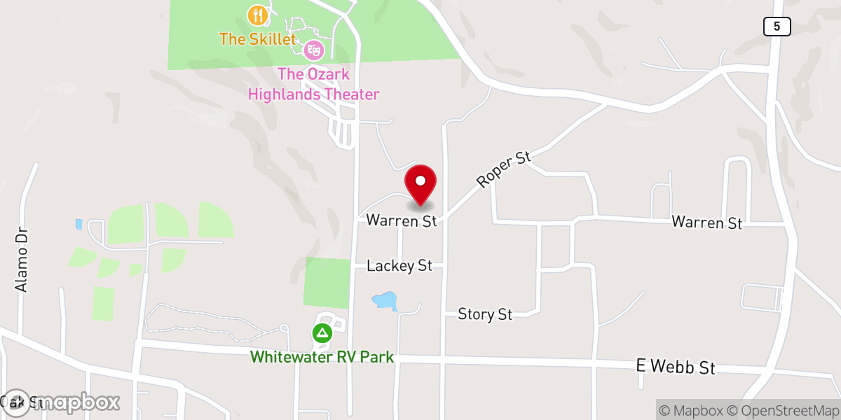 Map showing location of Stone County Fairgrounds