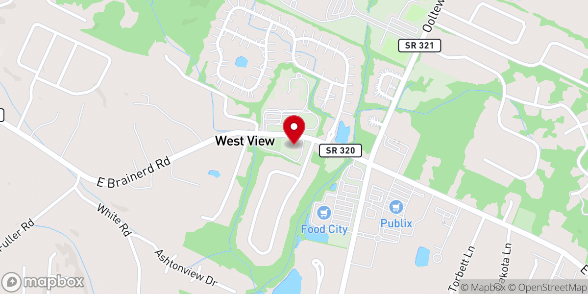 Map showing location of West View Cumberland Presbyterian Church