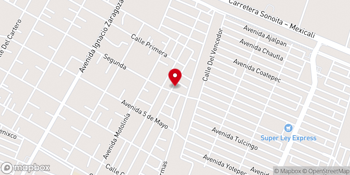 Map showing location of Iglesia Bautista Getsemani de Ejido Puebla