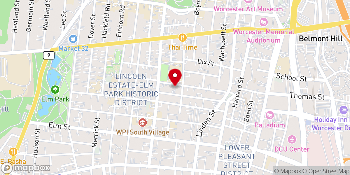 Map showing location of John Street Baptist Church