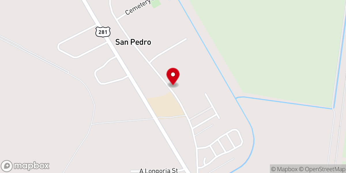 Map showing location of San Pedro Catholic Church