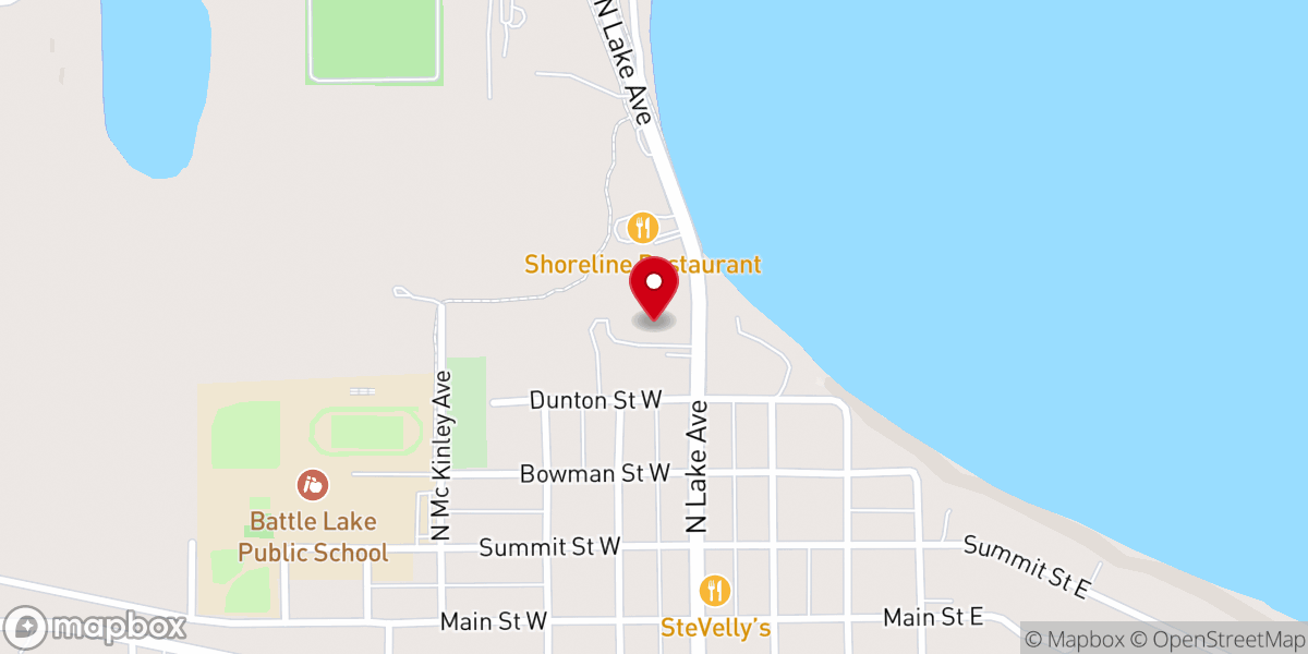 Map showing location of Our Lady of the Lake