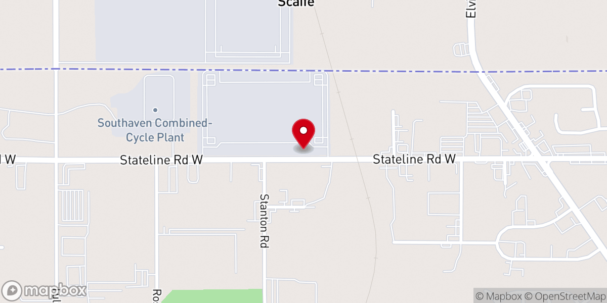 Map showing location of SouthPoint Church