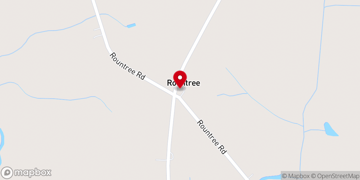 Map showing location of Rountree Christian Church