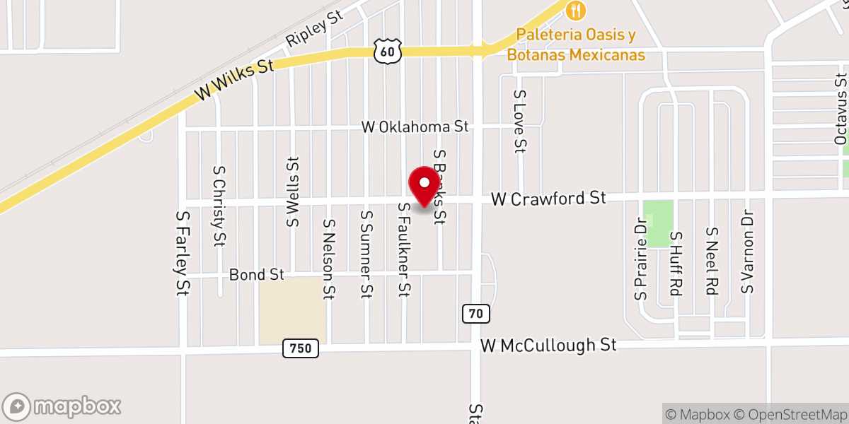 Map showing location of Hobart Baptist Church