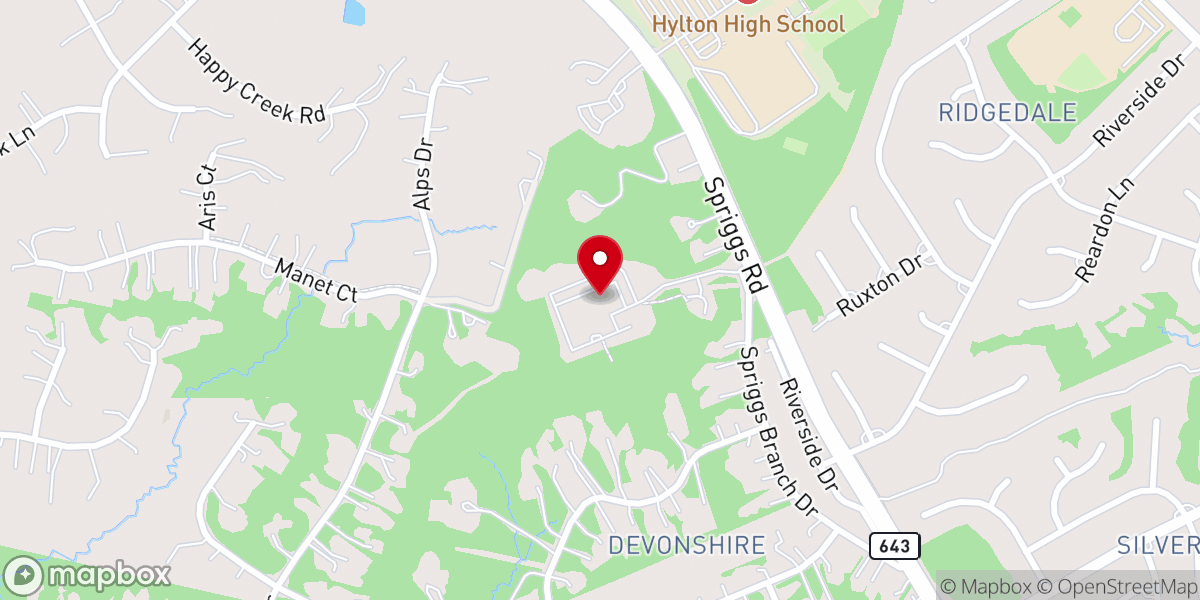 Map showing location of Grace Baptist Church, Woodbridge, Virginia