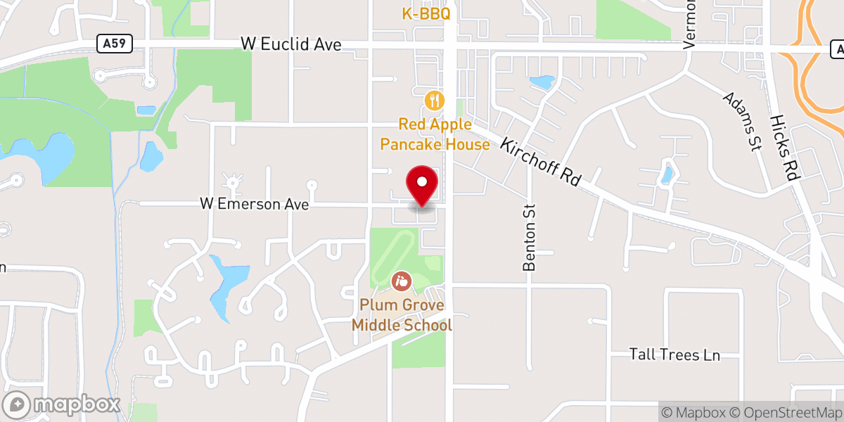 Map showing location of Evangel Church Palatine
