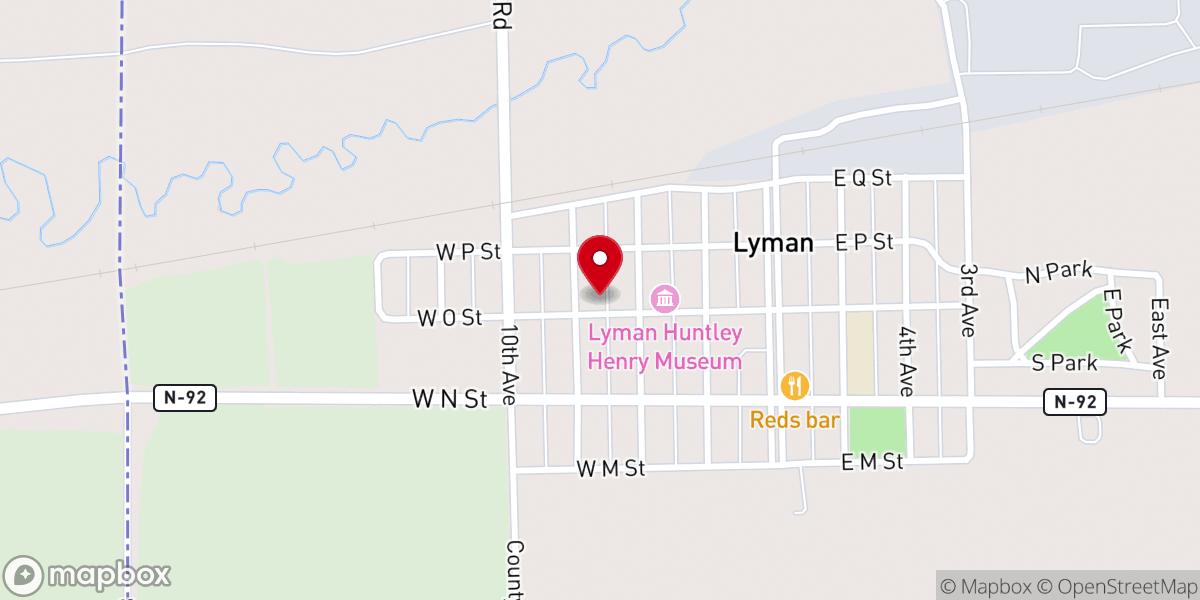 Map showing location of Lyman Christian Church