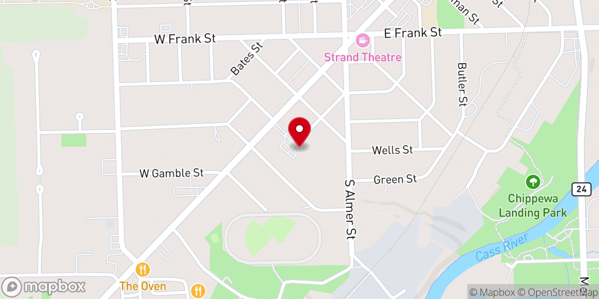 Map showing location of St Paul Lutheran Church