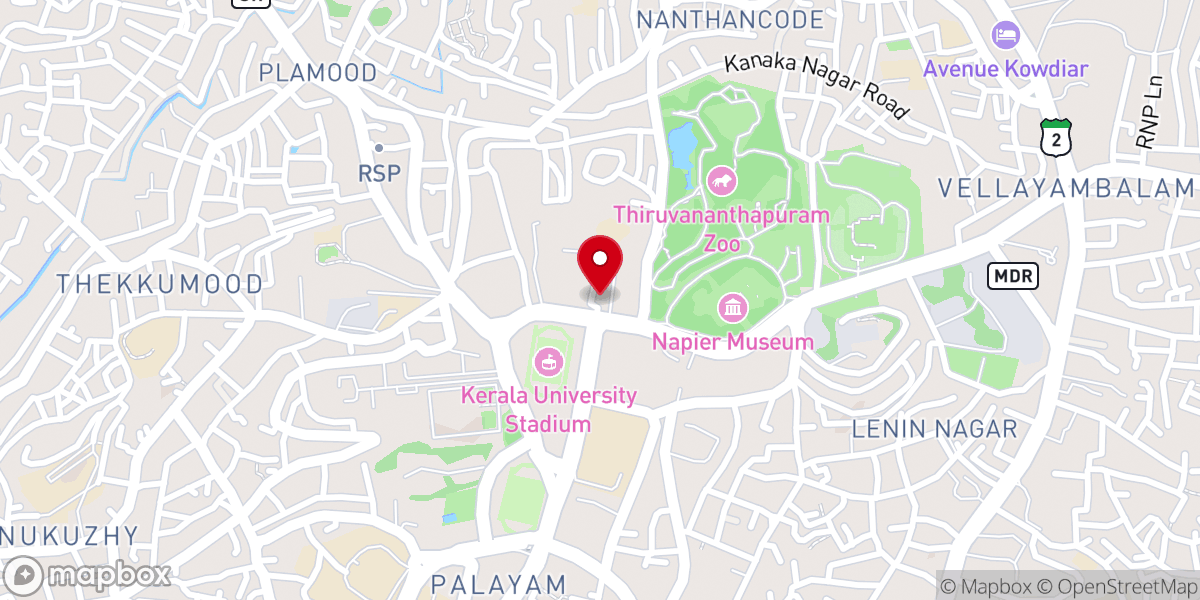 Map showing location of Mateer Memorial CSI Church