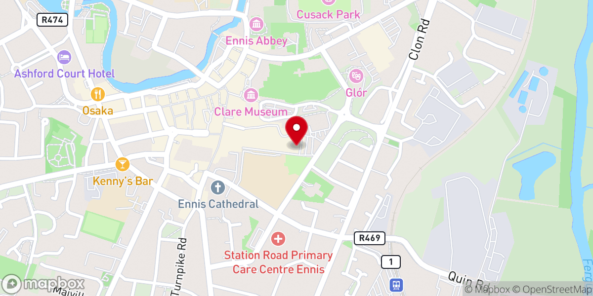Map showing location of Dunnes Stores