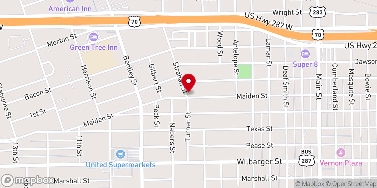 Map showing location of House of Mercy Worship Center
