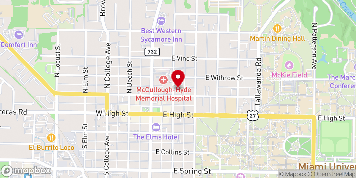 Map showing location of Oxford Presbyterian Church Seminary Building