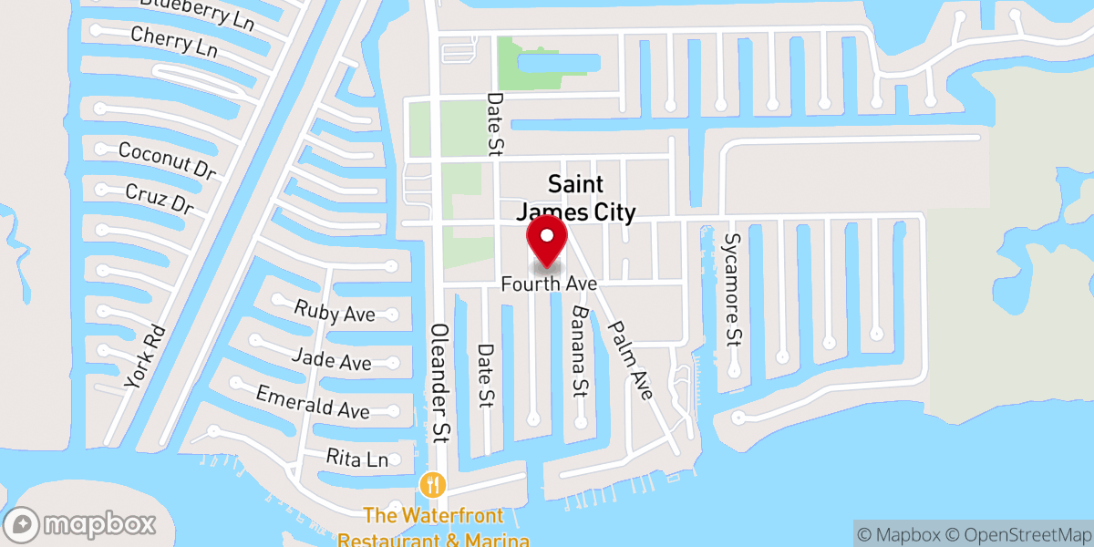 Map showing location of St. James City Civic Association