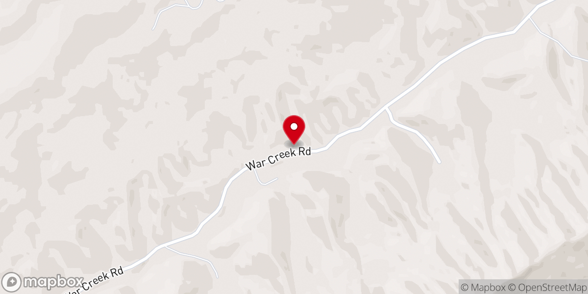Map showing location of War Creek Community Church
