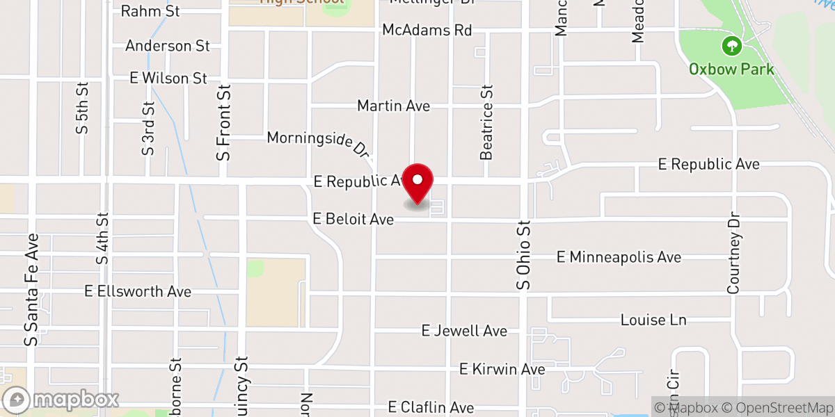 Map showing location of Sunrise Presbyterian Church
