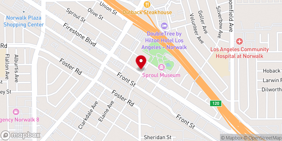 Map showing location of Norwalk Seventh-day Adventist Church