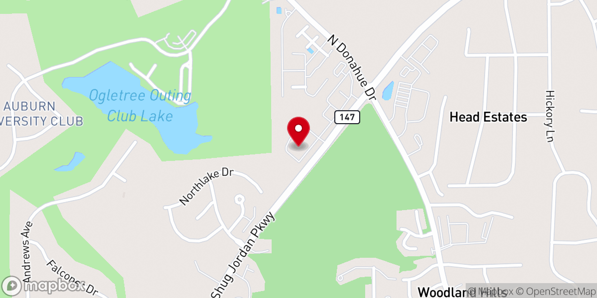 Map showing location of Christ Methodist Church of Auburn