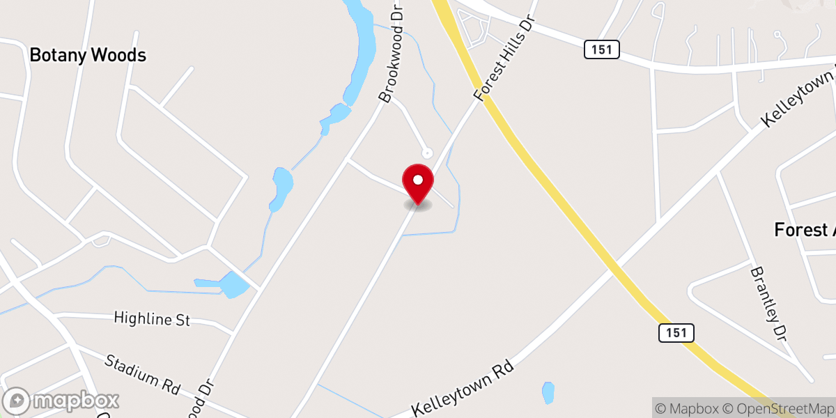 Map showing location of Forest Hills Baptist Church