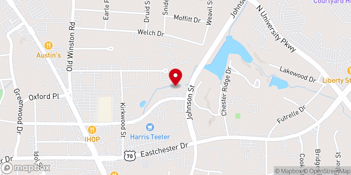 Map showing location of Servants Heart Worship Center