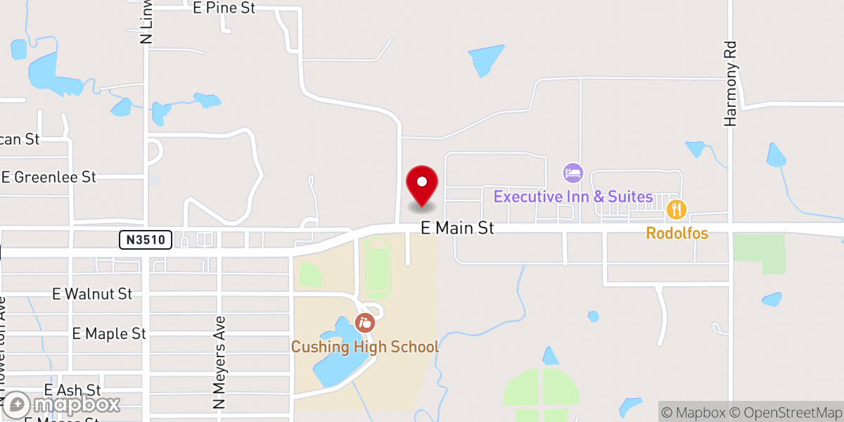 Map showing location of Tri-County Church of Christ