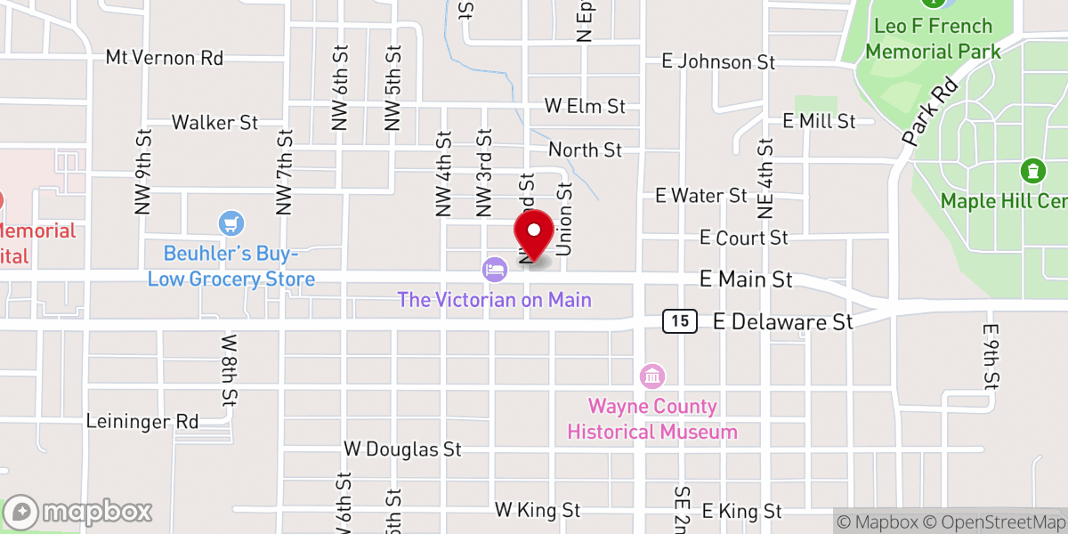 Map showing location of Victory Outreach Christian Center