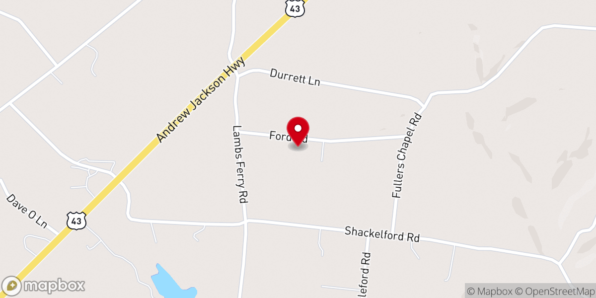 Map showing location of Lakeview Baptist Church