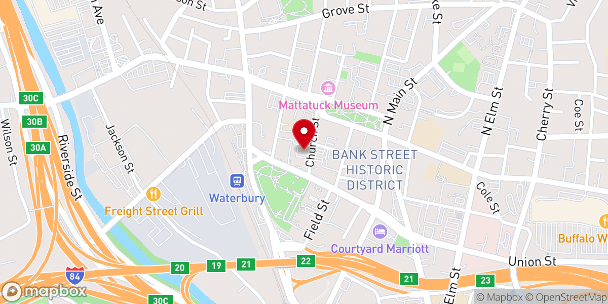 Map showing location of Catholic Charities