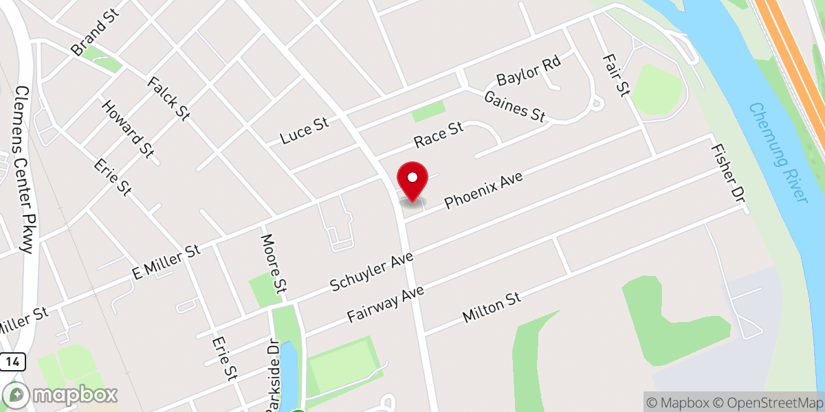 Map showing location of Elmira Seventh-day Adventist Church