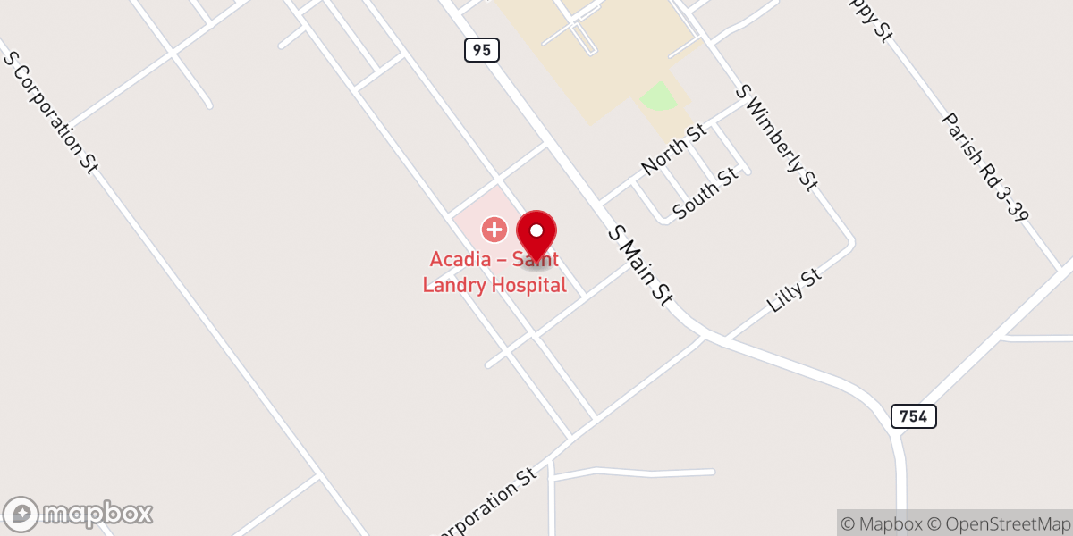 Map showing location of Acadia St. Landry Nursing & Rehabilitation and Road Home Therapy Center