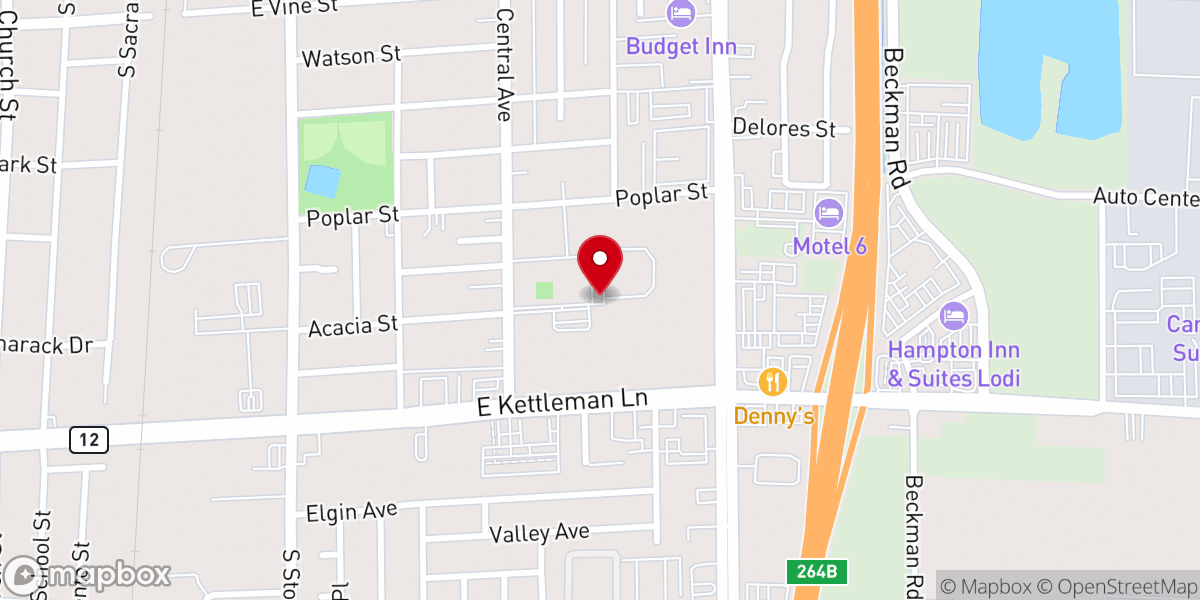 Map showing location of Cornerstone Evangelical Free Church in Lodi