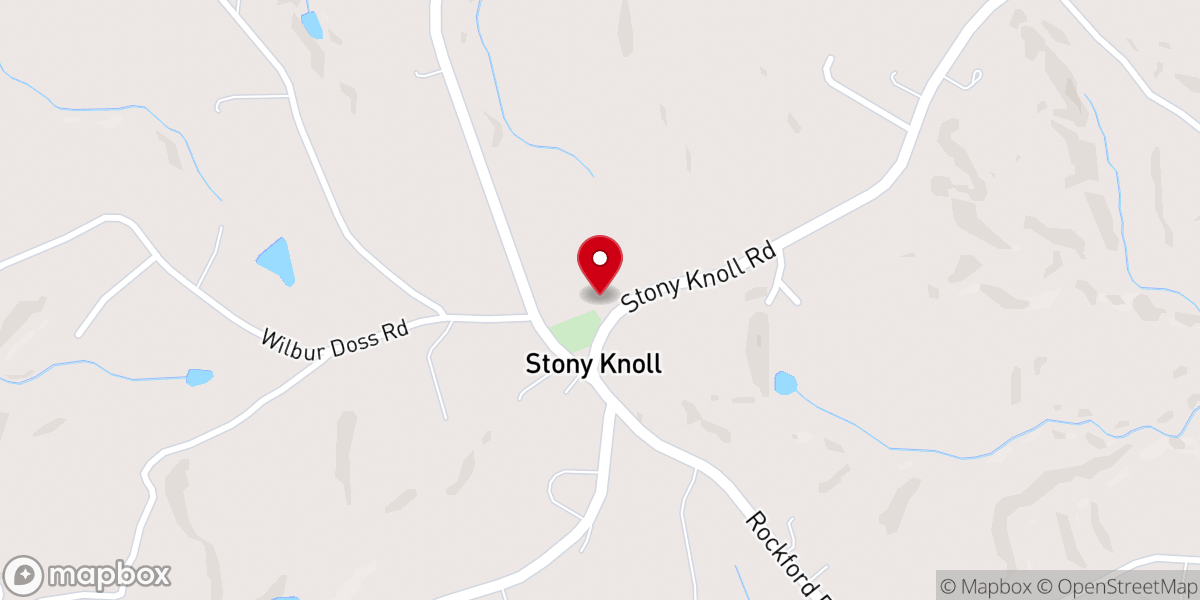Map showing location of Stony Knoll United Methodist Church
