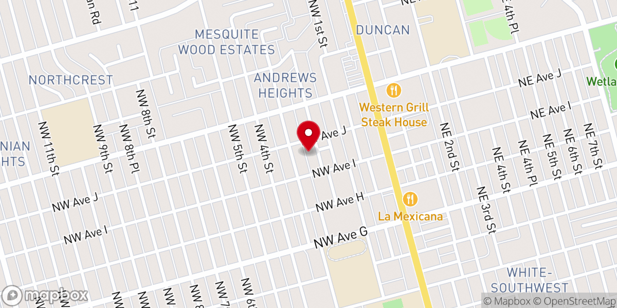 Map showing location of Kingdom's Gate Apostolic Center