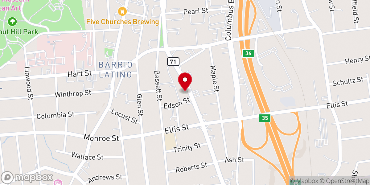 Map showing location of St Joseph Church
