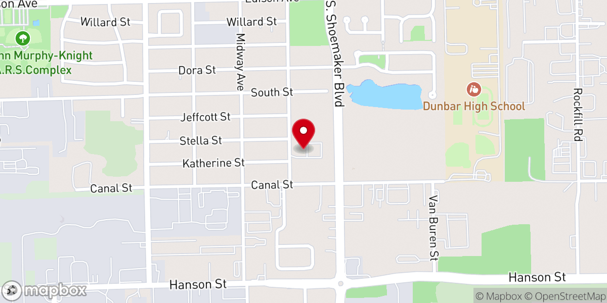 Map showing location of Unity Christian Church