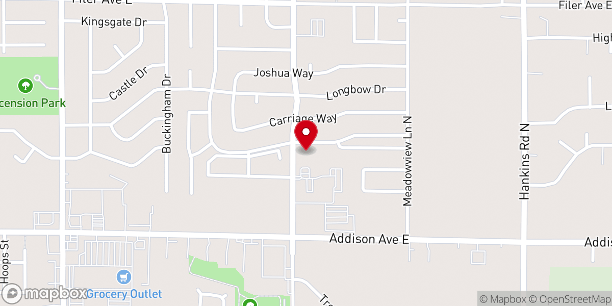 Map showing location of Kingdom Hall of Jehovah's Witnesses--Twin Falls & Rock Creek Spanish