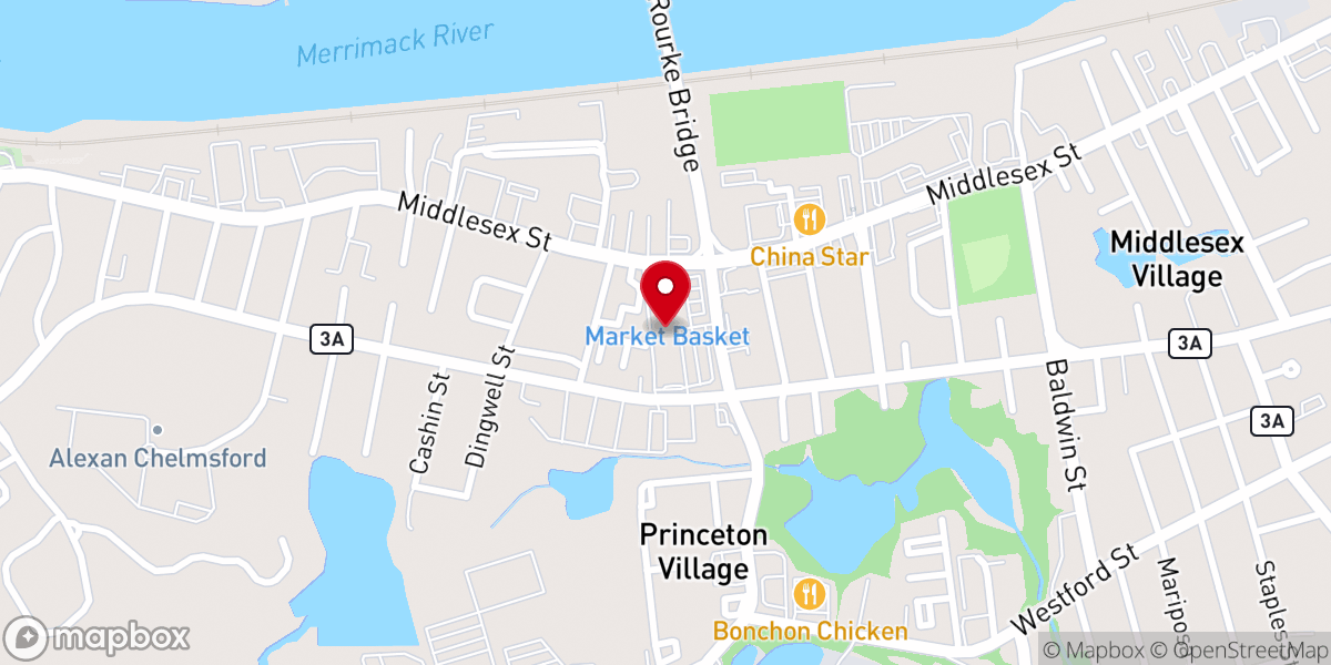 Map showing location of 1075 Westford Street