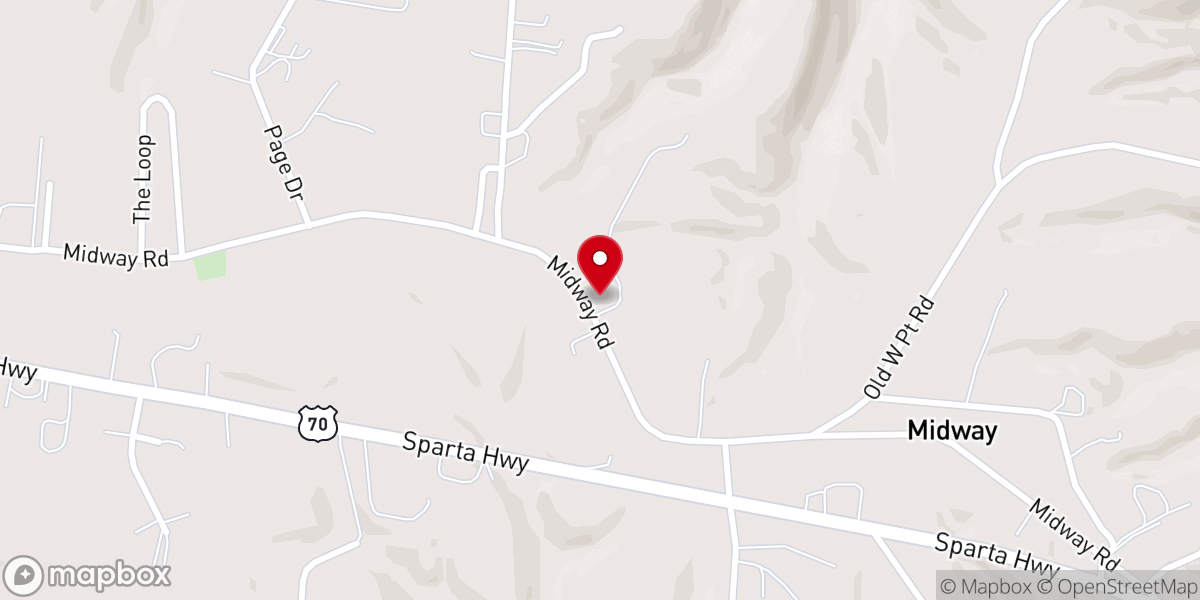 Map showing location of New West Point Freewill Baptist Church