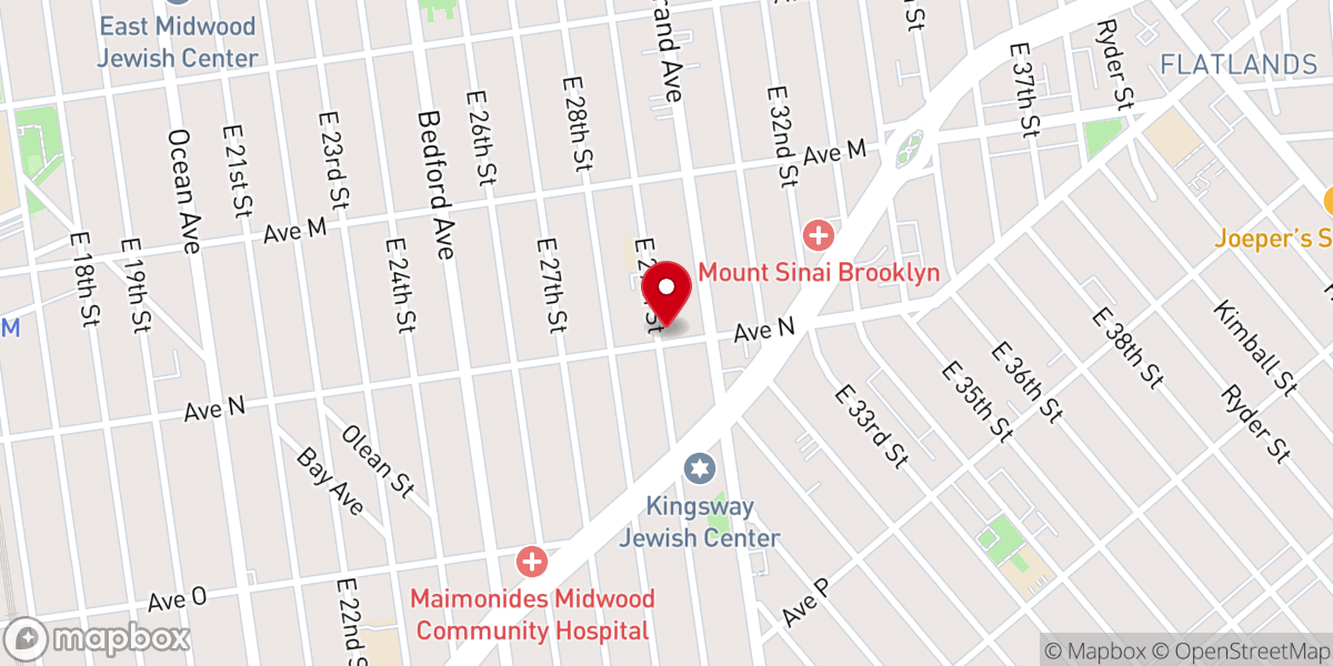 Map showing location of Congregation Sosnowitz