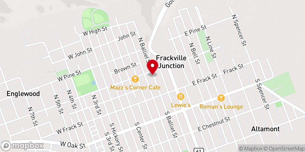 Map showing location of Trinity Evangelical Congregational Church