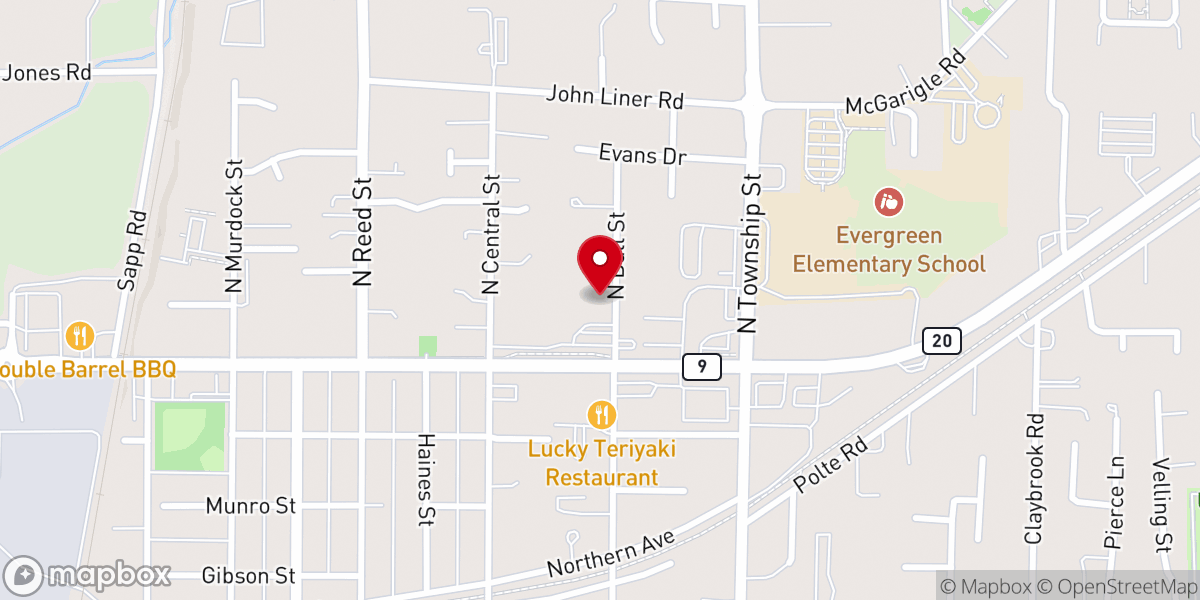Map showing location of Northern Peaks Christian Fellowship