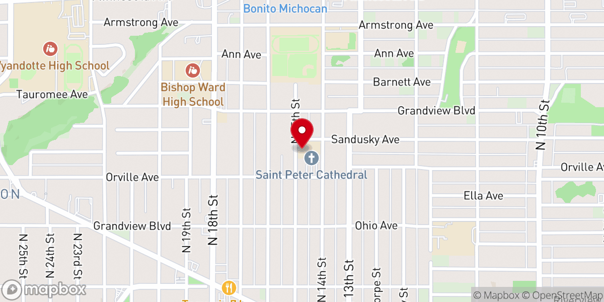 Map showing location of Resurrection Catholic School at the Cathedral