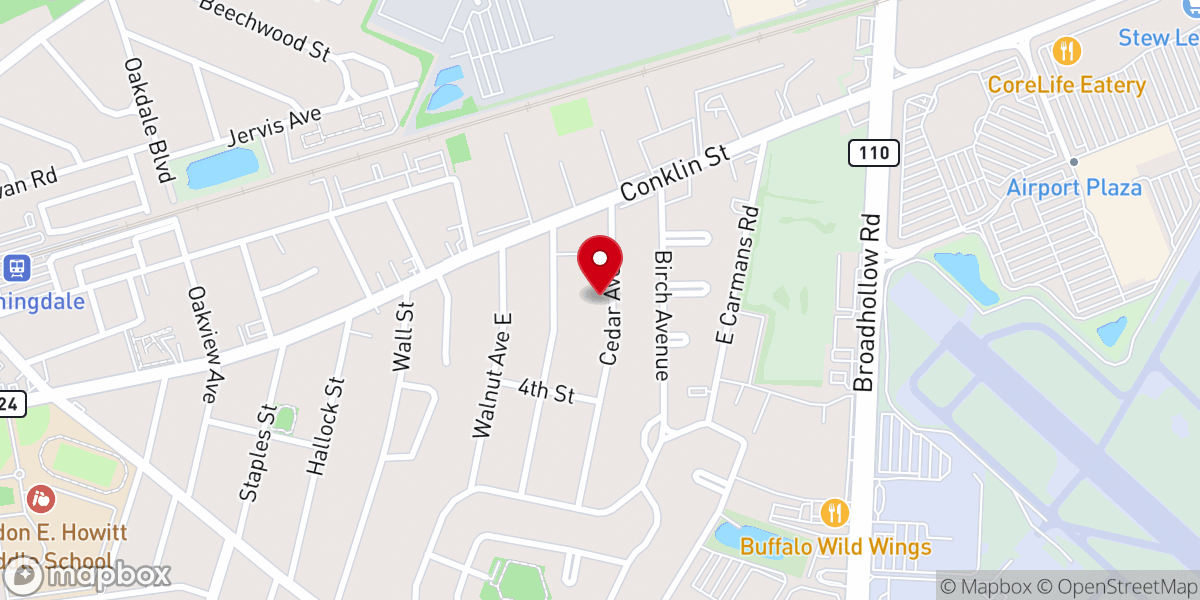 Map showing location of Farmingdale Methodist Church