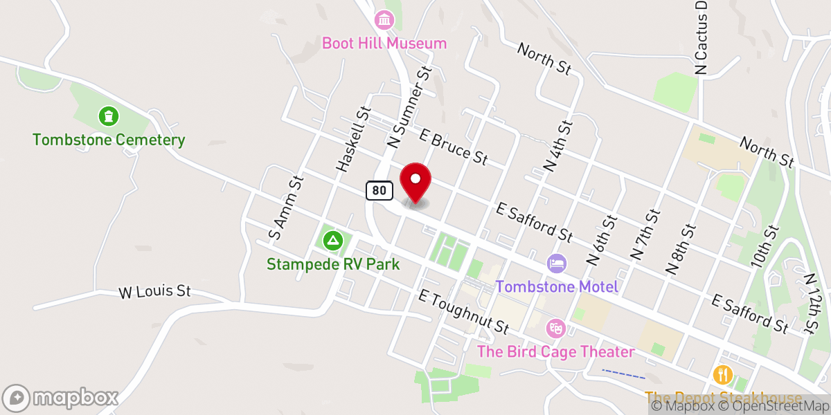 Map showing location of The Wyatt Earp House