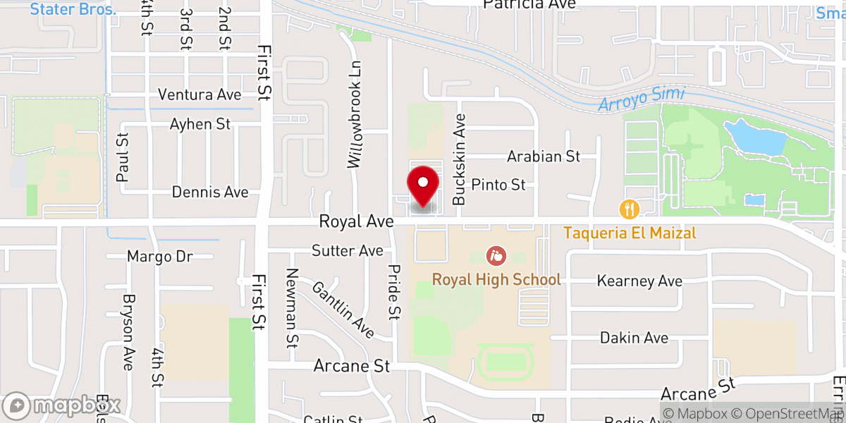 Map showing location of St. Rose of Lima Church