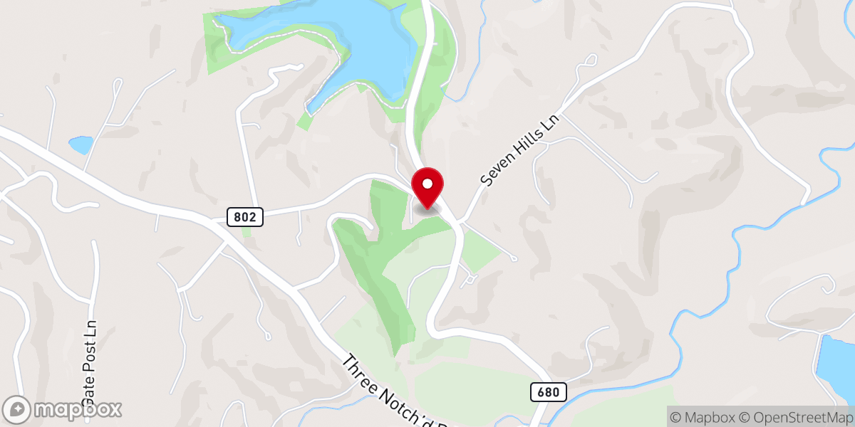 Map showing location of Mountain Plain Baptist Church