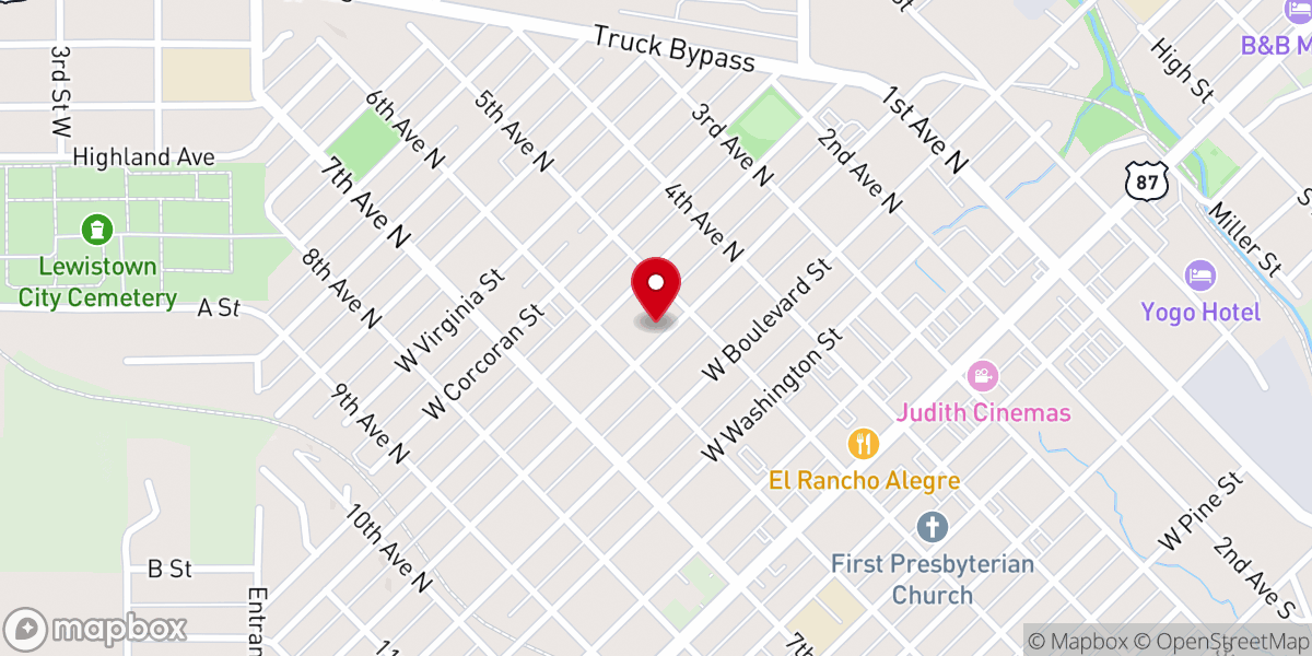 Map showing location of Saint James Episcopal Church