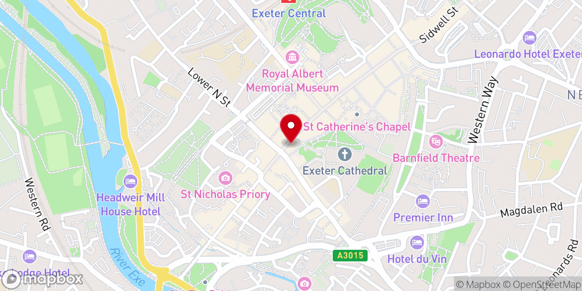 Map showing location of St Petrock's Church