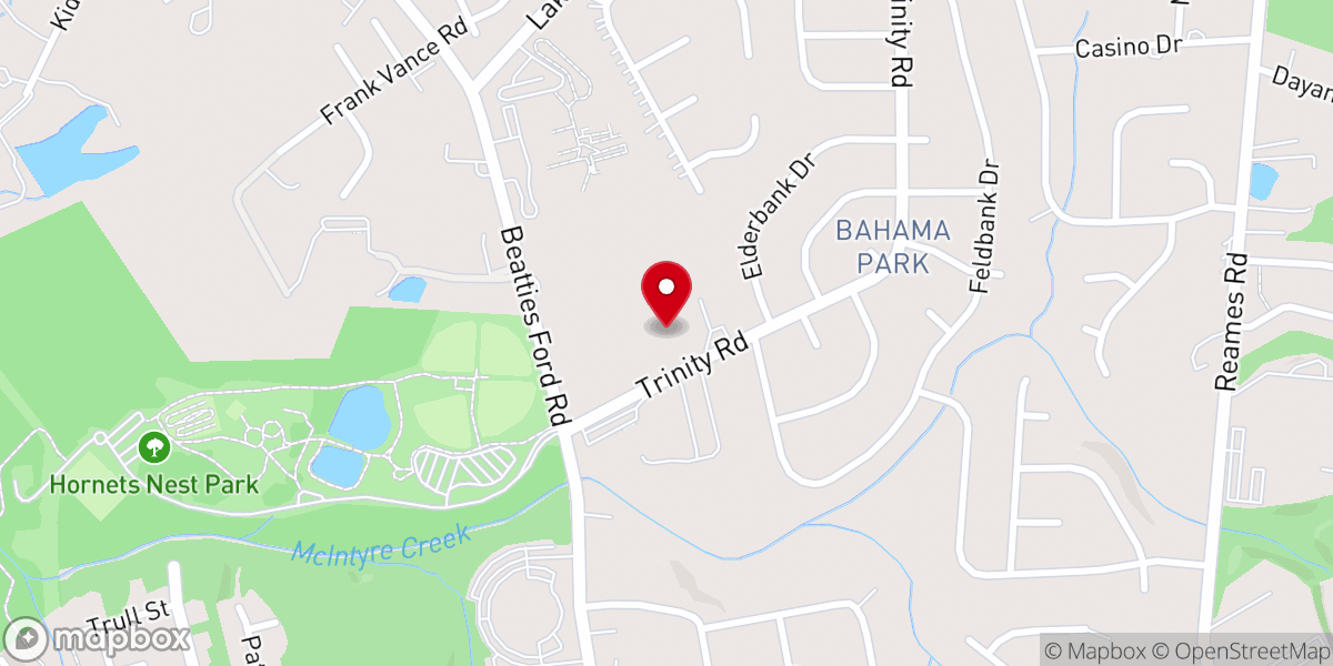 Map showing location of Trinity Park Baptist Church